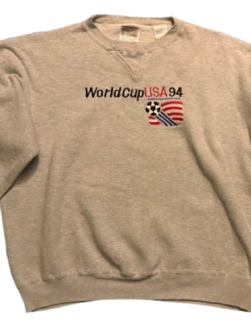 World Cup USA 1994 Embroidered Crewneck Sweatshirt - Light Gray